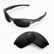 Walleva Black ISARC Polarized Replacement Lenses for Oakley Flak Jacket Sunglasses